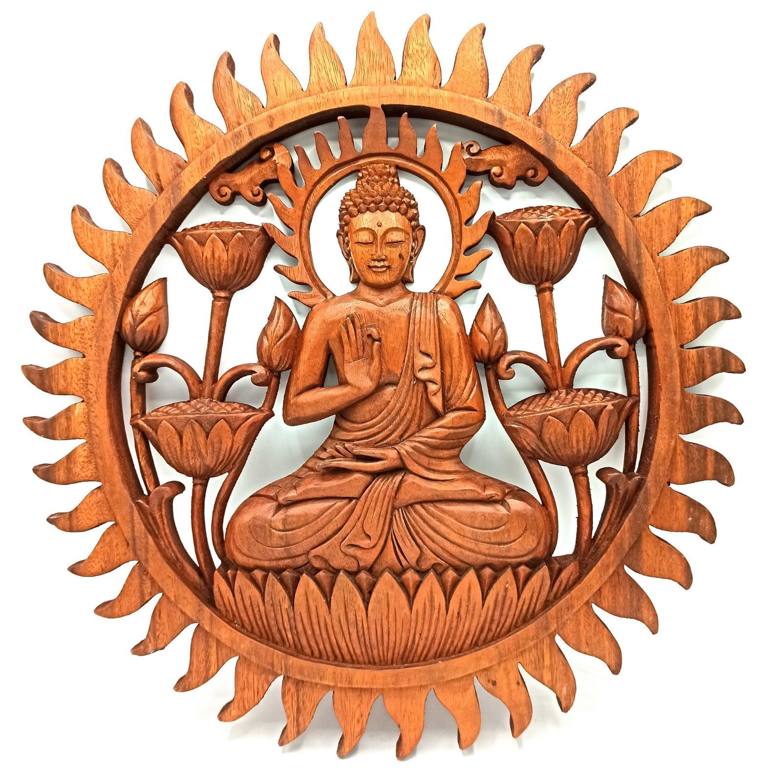 Hinduistický panel s Budhom a ľaliou