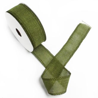 Stuha s prírodnou textúrou 38 mm x 20 m - vianočná zelená