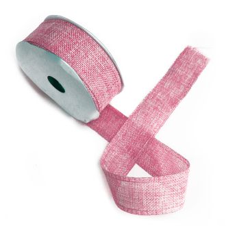 Stuha s prírodnou textúrou 38 mm x 20 m - Baby Pink