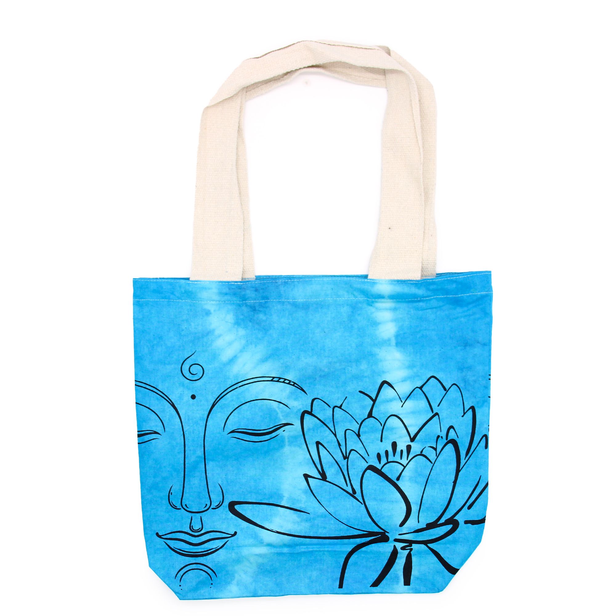 Bavlnená taška s tie-dye dizajnom a Buddha