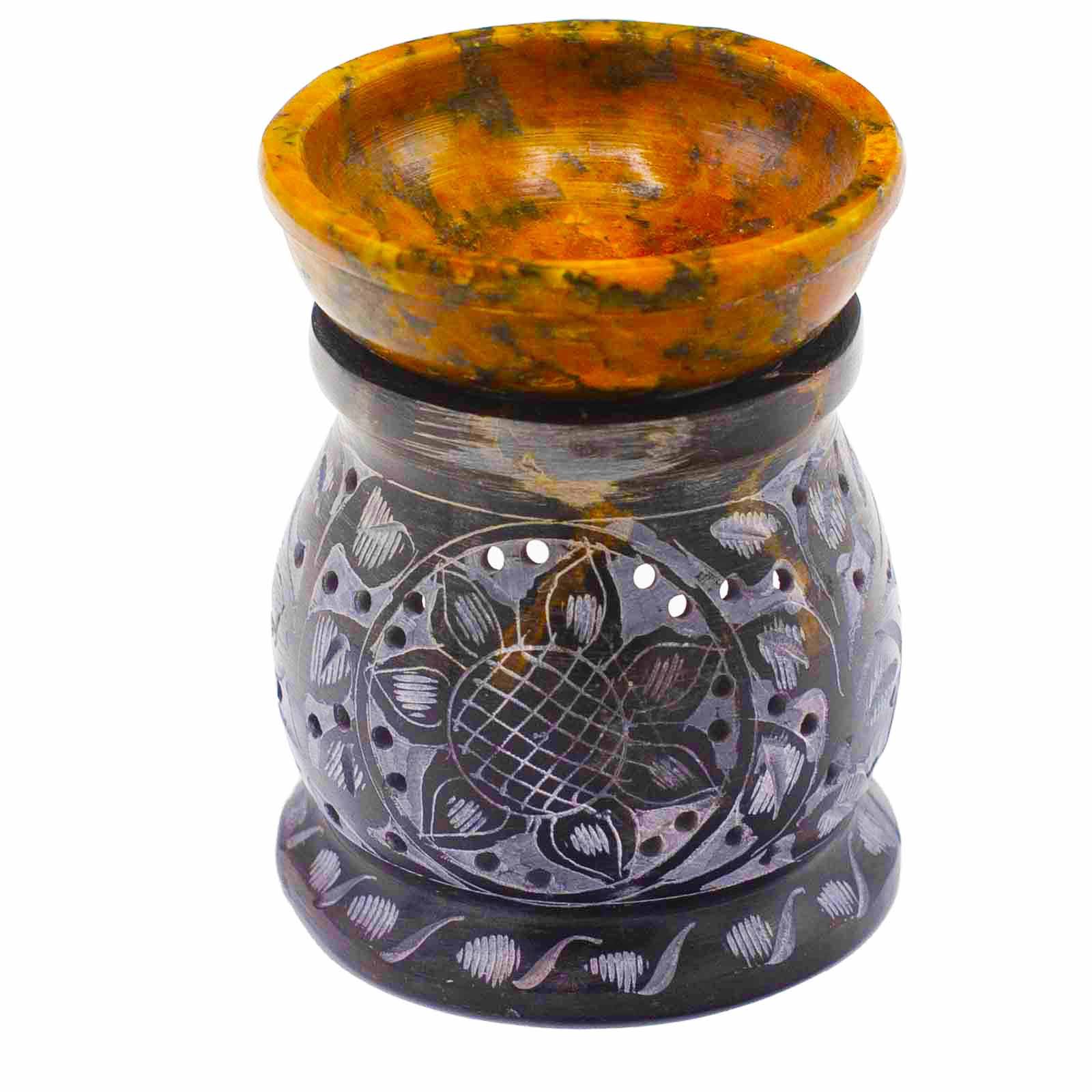 Aromalampa- Mandala kvet - Čierna a žltá