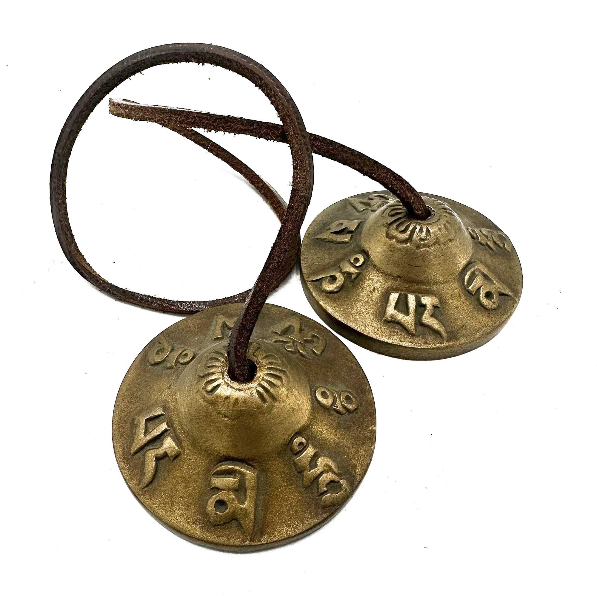 Tibetské Tingsha so šťastnými symbolmi