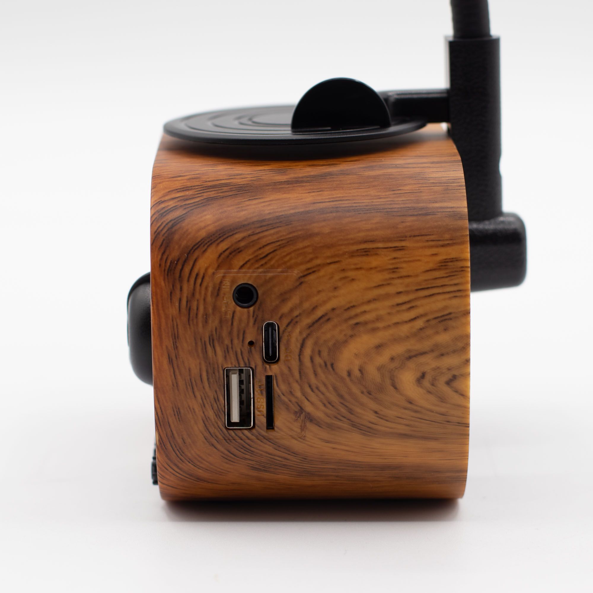 Retro mini reproduktor s gramofónom - Bluetooth a FM rádio - 5 wattov x 1