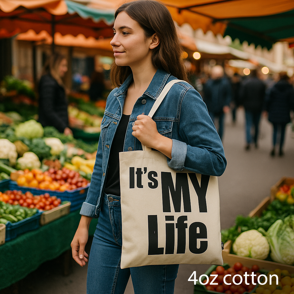 Nomad Sari Iconic Basic Tote Bag - IT's MY LIFE - Natural 4oz
