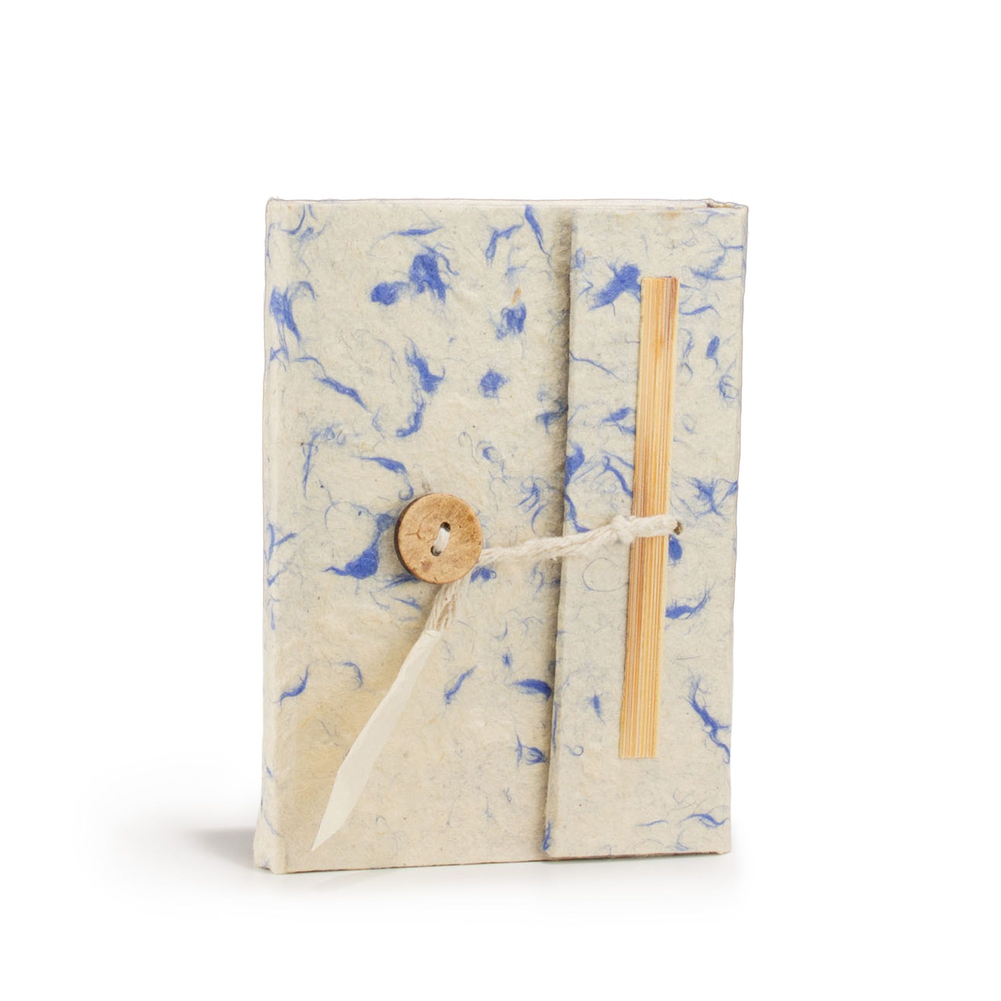 Zápisník Mini Lokta z modrej bavlny, veľkosť Lrg (12 × 8 cm), 40 listov