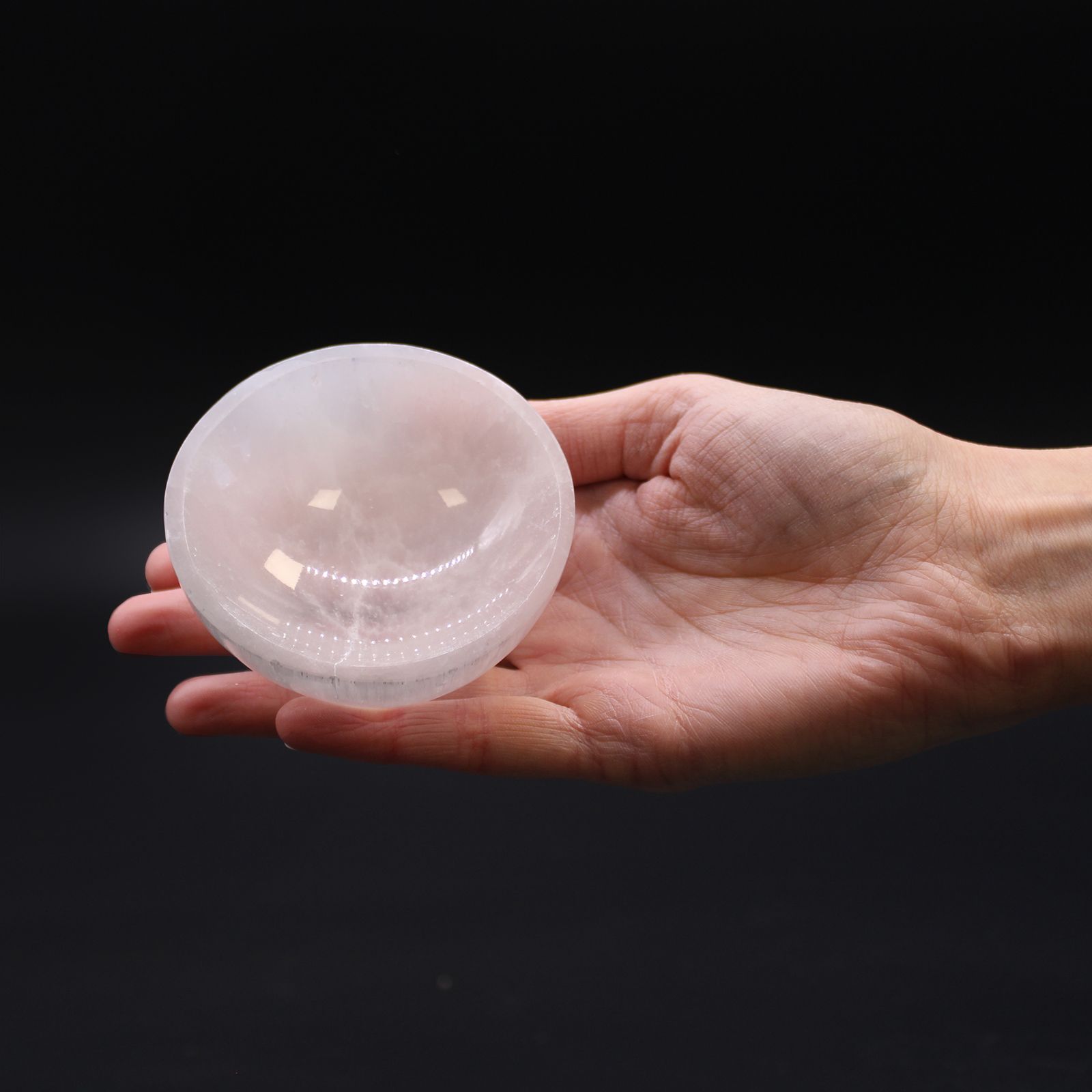 Kruhová miska zo selenitu – 8 cm