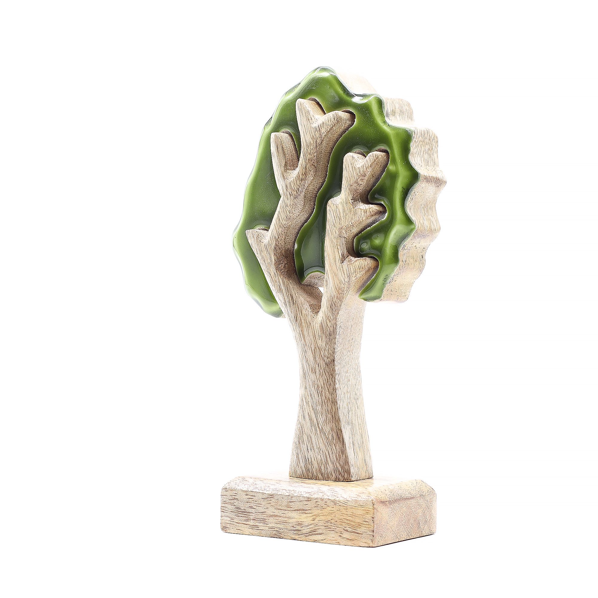 Stratený v pralese - 3D drevená dekorácia s jedným stromom - 20x10cm