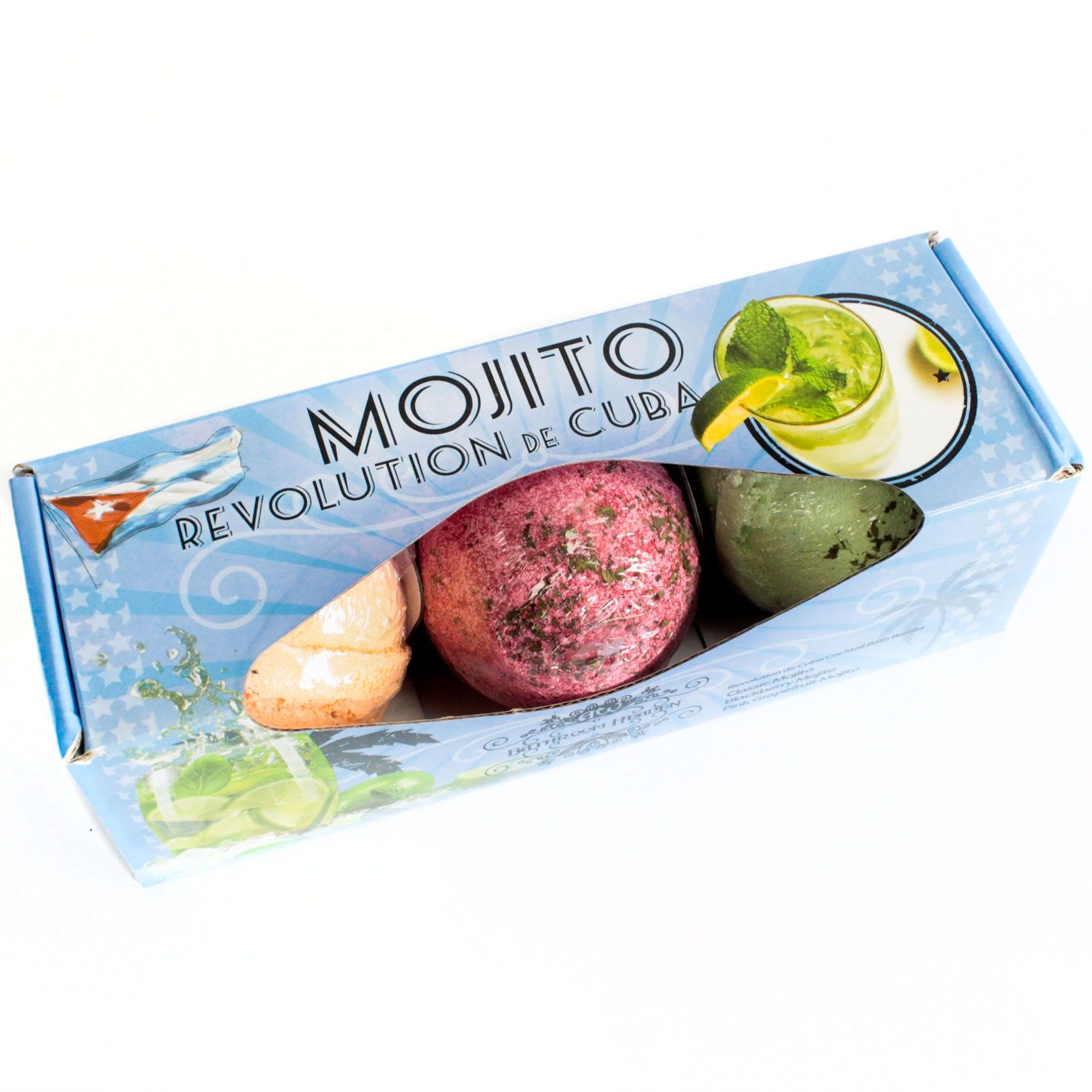 Sada troch bombičiek do kúpeľa Mojito