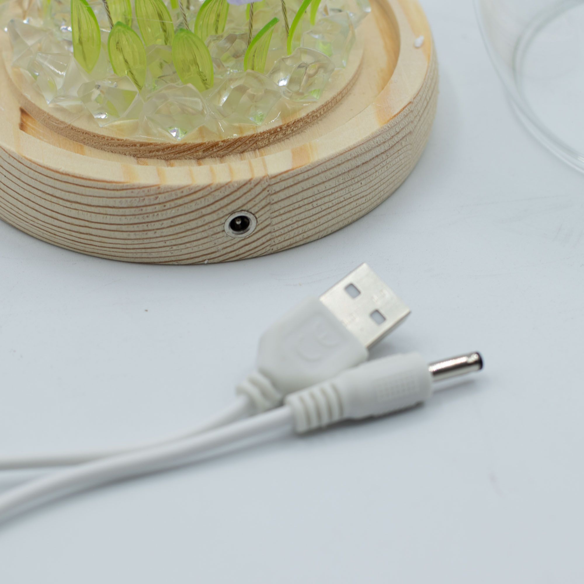 Kvetinová žiariaca záhradná kupola - 20 tulipánov - LED USB
