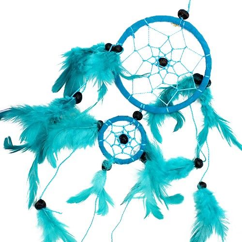 Bali Dreamcatcher - stredný okrúhly - tyrkysový/ružový/urp