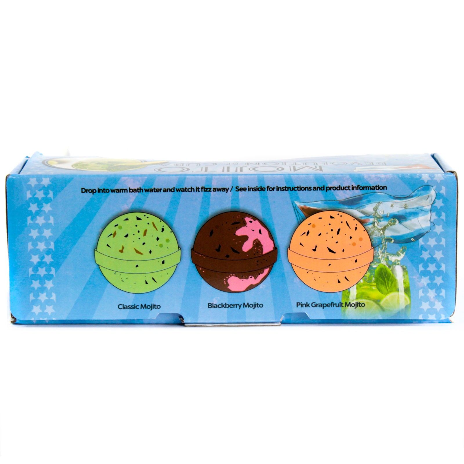 Sada troch kúpeľových bômb s príchuťou mojito