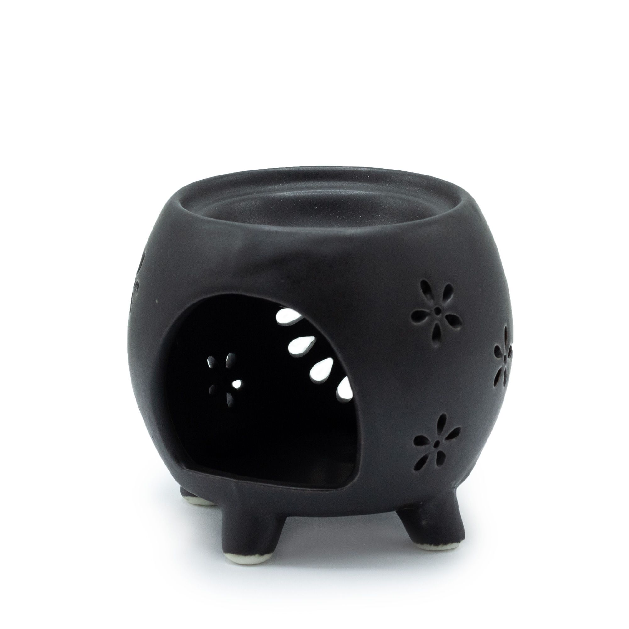 Olejová lampa Squat Pot „Flower Burst“ – matná čierna