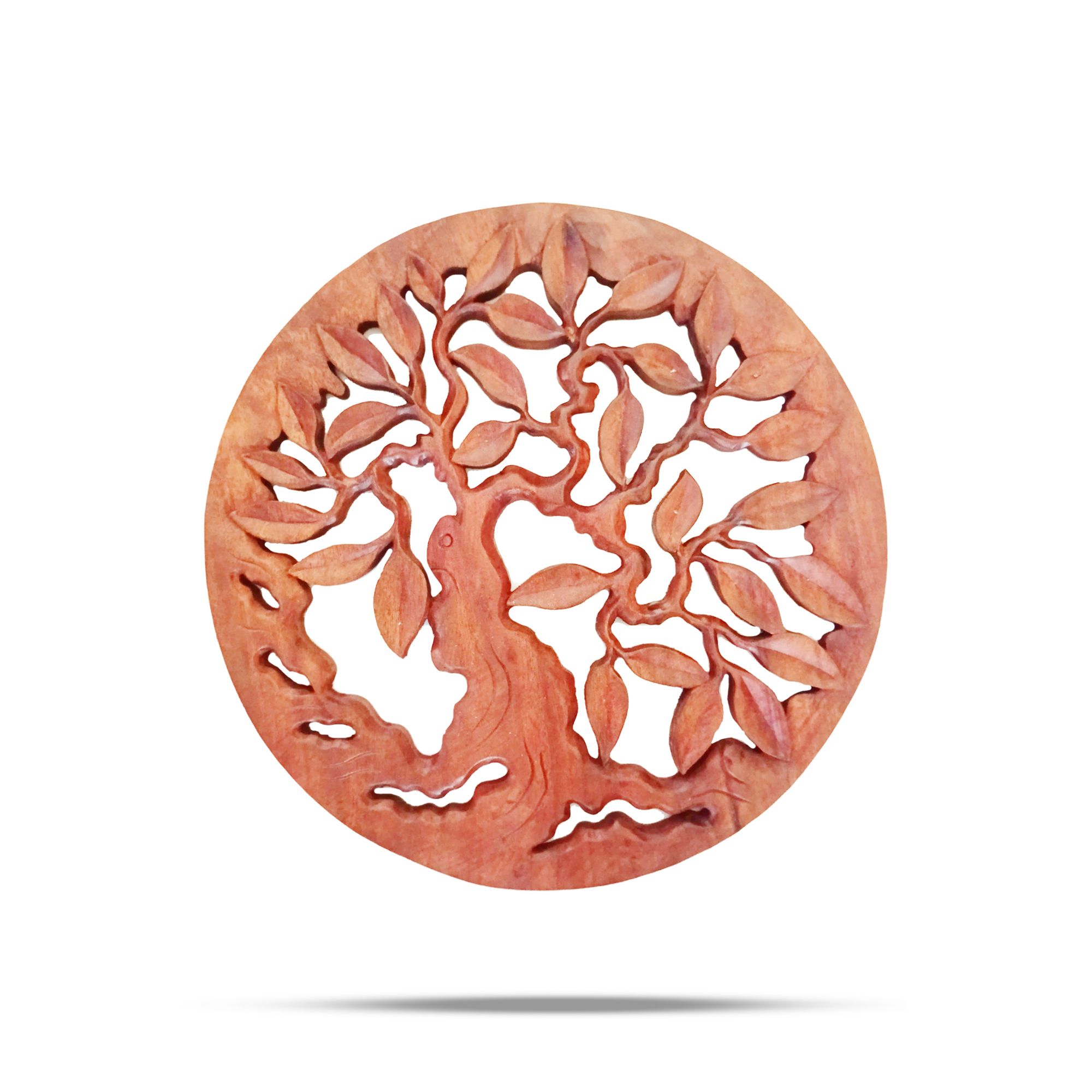Okrúhly dekoratívny drevený panel „Strom života“ z masívneho dreva, 30 cm