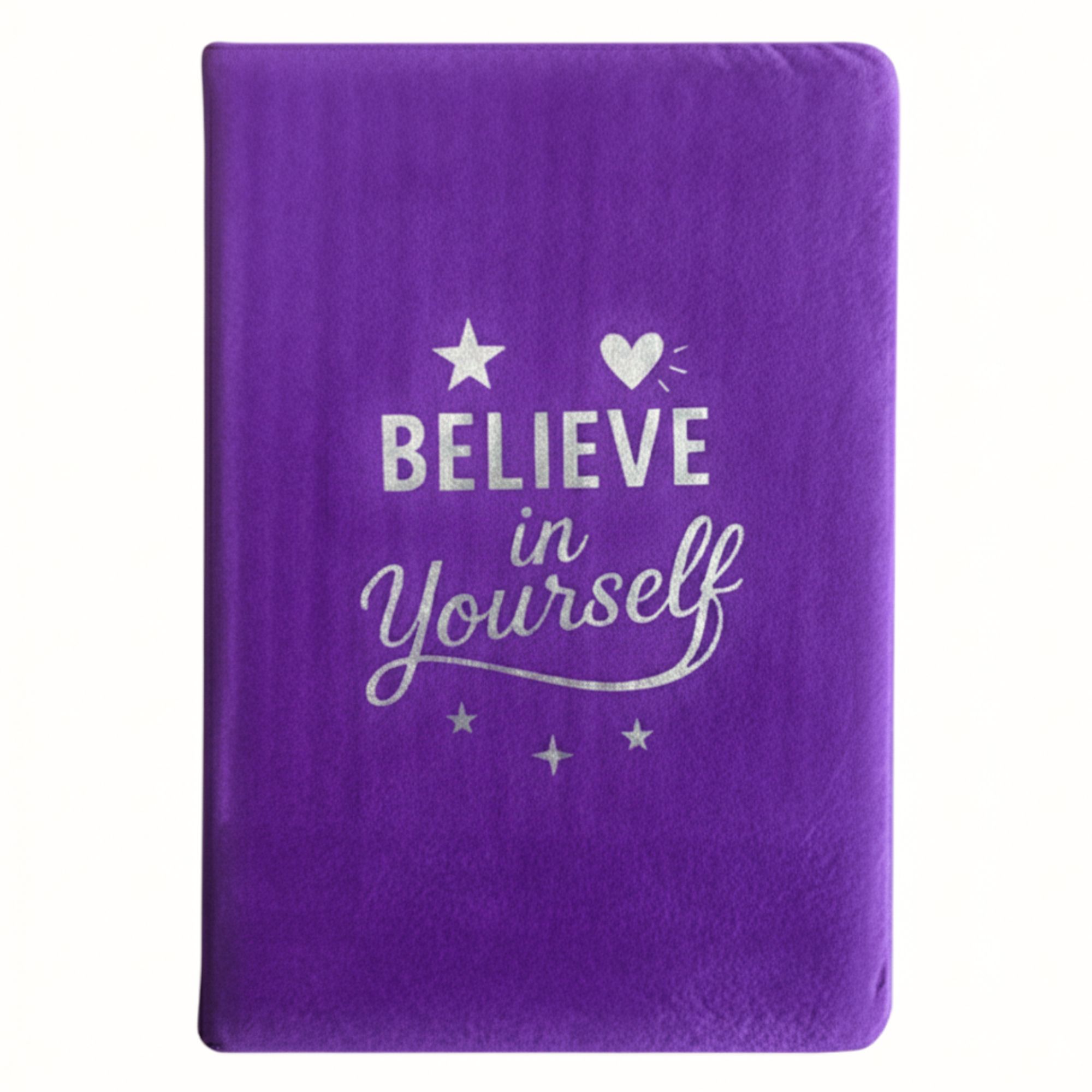 Levanduľový zamatový zápisník - 80 strán - Believe Yourself