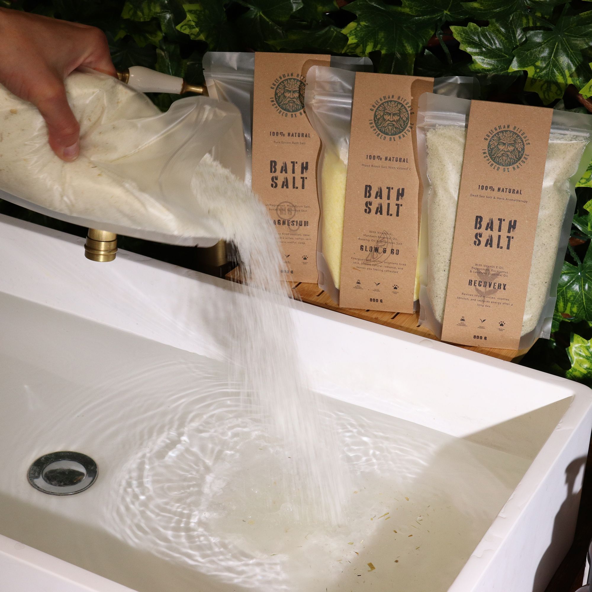 Greenman Rituals Epsomská soľ do kúpeľa s ovsom a medom - zmes Spa Relax
